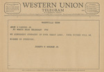 Telegram from Joseph W. Holman, Jr. to Amon G. Carter, Jr. by Joseph W. Holman Jr.