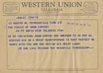 Telegram from Ed and Lois Freeman to the family of Amon Carter by Ed Freeman and Lois Freeman