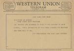 Telegram from J. F. Fitzpatrick to J. M. North, Jr. by J. F. Fitzpatrick