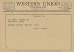 Telegram from Frank W. Holland to Amon G. Carter, Jr. by Frank W. Holland