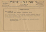 Telegram from Shields Johnson to Amon G. Carter, Jr.