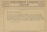 Telegram from Elisha Hanson to Amon G. Carter, Jr.