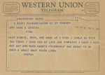 Telegram from Oveta to Minnie Meacham Carter