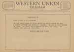 Telegram from Harold and Joe Foley to the Fort Worth Star Telegram by Harold Foley and Joe Foley