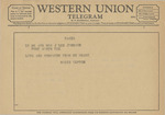 Telegram from Marie Lupton to J. Lee Johnson, III and Ruth Carter Johnson