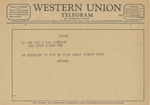 Telegram from Eulema to J. Lee and Ruth Carter Johnson