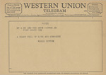 Telegram from Marie Lupton to Amon G. Carter, Jr. and George Ann Brown Carter