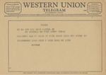 Telegram from Katherine Lehane Johnson to J. Lee Johnson, III and Ruth Carter Johnson