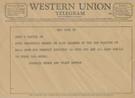 Telegram from Charlie Berns and Frank Hunter to Amon G. Carter, Jr. by Charlie Berns and Frank Hunter