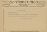 Telegram from Sherman Billingsley to Amon G. Carter, Jr. by Sherman Billingsley