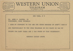 Telegram from Herbert Bayard Swope to Amon G. Carter, Jr.