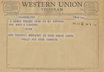 Telegram from Polly and Gene Tunney to Minnie Meacham Carter by Polly Tunney and Gene Tunney