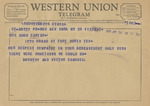 Telegram from Dorothy and Victor Emanuel to Minnie Meacham Carter by Dorothy Emanuel and Victor Emanuel