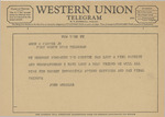 Telegram from John Wheeler to Amon G. Carter, Jr. by John Wheeler