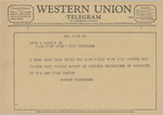 Telegram from Robert Friedberg to Amon G. Carter, Jr. by Robert Friedberg