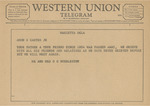 Telegram from Mr. and Mrs. O. G. Hurdleston to Amon G. Carter, Jr. by O. G. Hurdleston and O. G. (Mrs.) Hurdleston