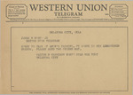 Telegram from Walter M. Harrison to James N. North, Jr.