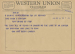 Telegram from Sam and Betsy Cantey to Minnie Meacham Carter by Sam Cantey and Betsy Cantey