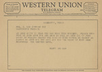 Telegram from Betsy and Sam to Ruth Carter Johnson by Sam Cantey and Betsy Cantey