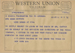 Telegram from J. S. Leach to Minnie Meacham Carter by J. S. Leach