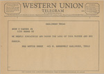 Telegram from Dottie Short to Amon G. Carter, Jr. by Dottie Short