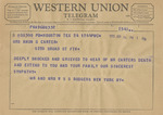 Telegram from Mr. and Mrs. W. S. S. Rodgers to Minnie Meacham Carter by W. S. S. Rodgers and W. S. S. (Mrs.) Rodgers