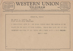 Telegram from Ben C. Belt to Amon G. Carter, Jr. by Ben C. Belt