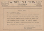 Telegram from Ed C. Burris to Amon G. Carter, Jr. by Ed C. Burris