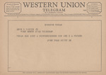 Telegram from John Thad Scott, Jr. to Amon G. Carter, Jr. by John Thad Scott Jr.