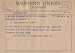 Telegram from Mr. and Mrs. J. S. Leach to Minnie Meacham Carter by J. S. Leach