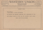 Telegram from Oscar and Rossa Maples to Roy Carter