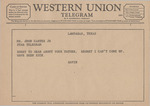 Telegram from Gavin to Amon G. Carter, Jr.