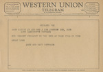 Telegram from Jane and Watt Reynolds to Amon Carter, Jr. and Ruth Carter Johnson by Jane Reynolds and Watt Reynolds