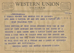 Telegram from Houston Harte to Minnie Meacham Carter, Amon G. Carter, Jr., and George Ann Brown Carter