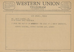 Telegram from Curtis Taulbee to Amon G. Carter, Jr. by Curtis Taulbee