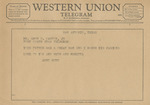 Telegram from Aunt Ruth to Amon G. Carter, Jr.