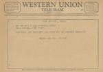 Telegram from Helen and Bill Sutton to J. Lee Johnson, III and Ruth Carter Johnson