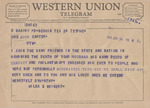 Telegram from Hilda B. Weinert to Minnie Meacham Carter by Hilda B. Weinert