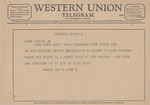 Telegram from Mable Lea and John B. to Amon G. Carter, Jr. by Mable Lea and John B.