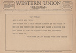 Telegram from Pat M. Neff, Jr. and Hallie Maude Neff Wilcox to Amon Carter and Family by Pat M. Neff Jr. and Hallie Maude Neff Wilcox