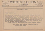 Telegram from Phea Howard and James Barnett to Amon G. Carter, Jr. by James Barnett and Phea Howard