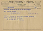 Telegram from L. M. Jack and Jay Manning to Minnie Meacham Carter by L. M. Jack and Jay Manning