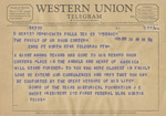 Telegram from J. E. Wheat to the Family of Amon G. Carter by J. E. Wheat