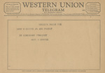 Telegram from Paul W. Curtis to Amon G. Carter, Jr. and Family by Paul W. Curtis