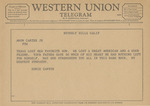 Telegram from Eddie Cantor to Amon G. Carter, Jr. by Eddie Cantor