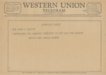 Telegram from Grover and Marie Gauntt to Minnie Meacham Carter by Grover Gauntt and Marie Gauntt