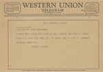 Telegram from Walter Tenney to Harold Hough by Walter Tenney