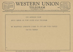 Telegram from Walter Tenney to Amon G. Carter, Jr. by Walter Tenney