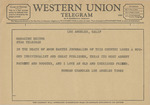 Telegram from Norman Chandler to Managing Editor of the Fort Worth Star Telegram by Norman Chandler