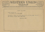 Telegram from Lamotte Cohy to Amon G. Carter, Jr. by Lamotte Cohy